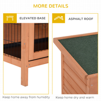 54 Rabbit Cage, 2-Tier Rabbit Hutch Outdoor Guinea With Removable Dividers And Pull-Out Trays, Orange