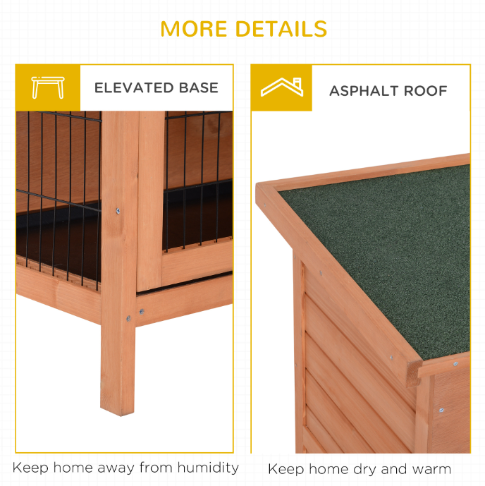 54 Rabbit Cage, 2-Tier Rabbit Hutch Outdoor Guinea With Removable Dividers And Pull-Out Trays, Orange