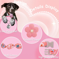 Small Dog Collar With Flower, Spring Dog Collar For Girl Dog Collars For Small Dogs Cute Dog Collar With Bell, Adjustabl