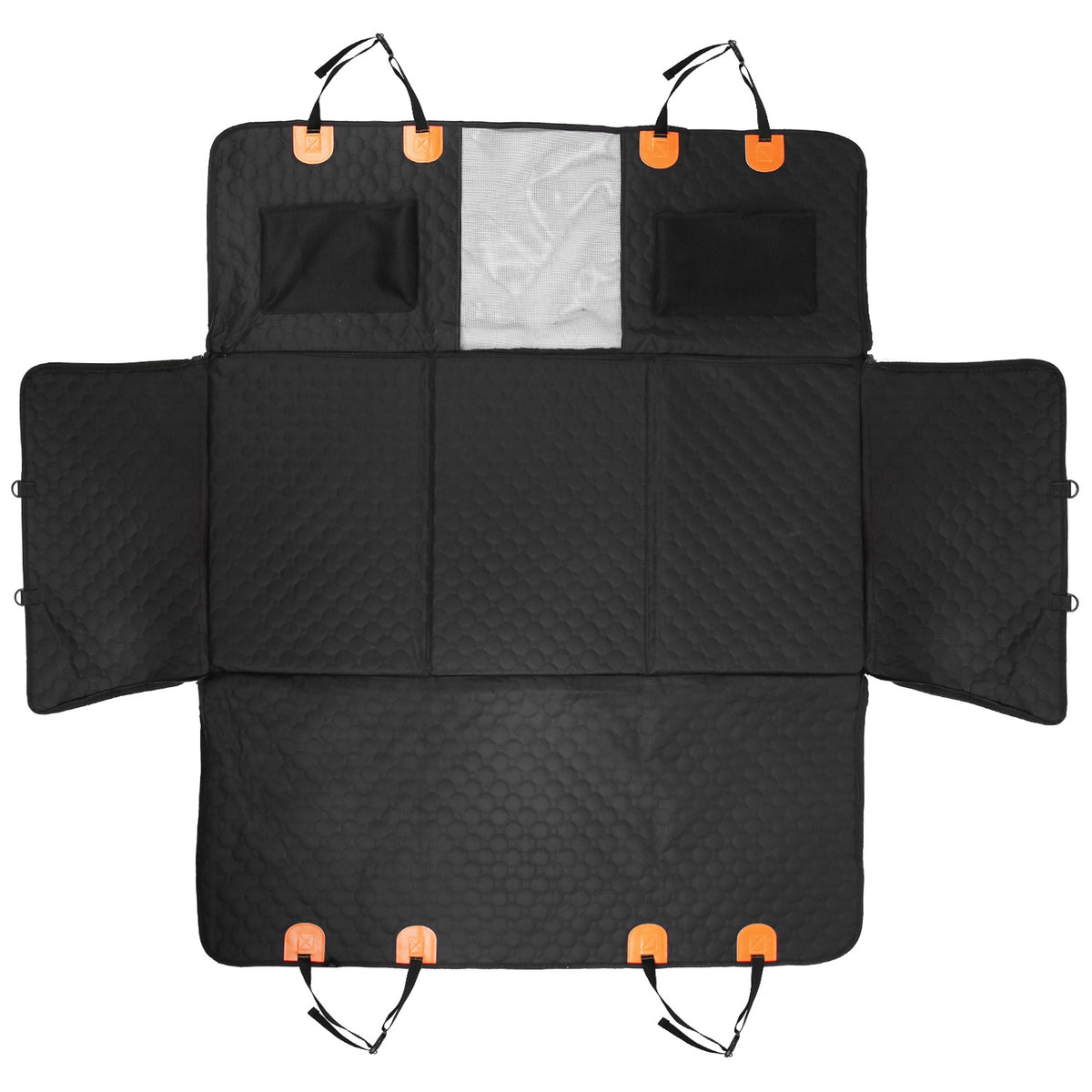 Dog Car Back Seat Cover With Zipper Mesh Window Storage Bags Waterproof 600D Oxford Cloth Car Seat Protector With Slide 