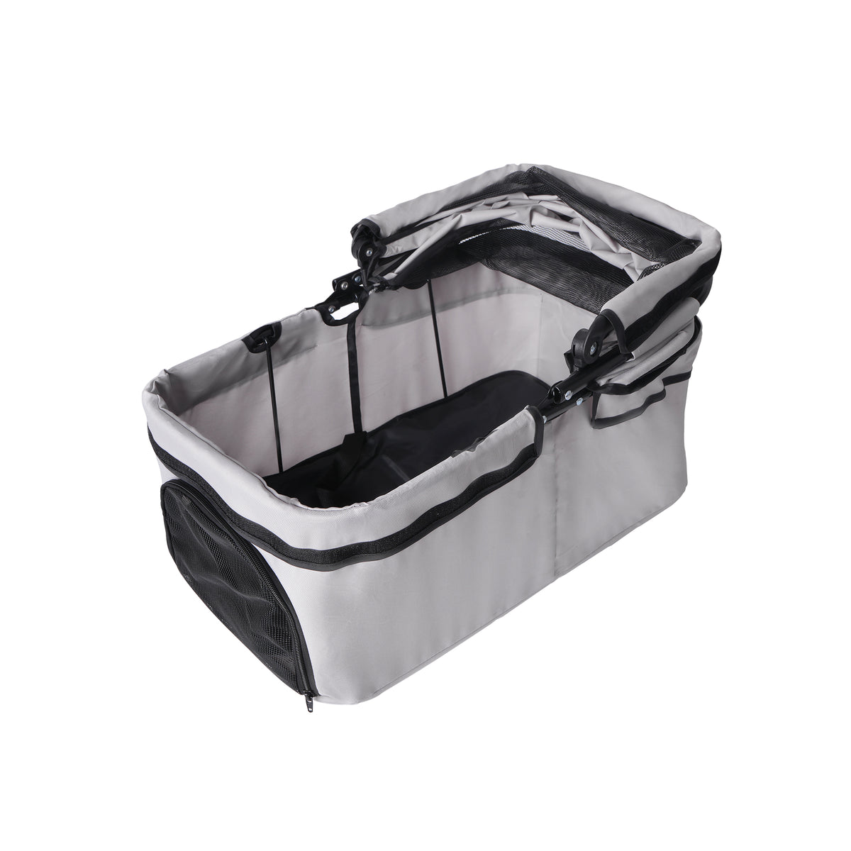 4-Wheel Foldable Pet Stroller for Dogs & Cats 360° Rotating Wheels, Separable Carrier & Travel Bag for Small Animals