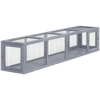 PawHut Wooden Cat Run With Weather Protection, Connecting Inside And Outside, Dark Gray