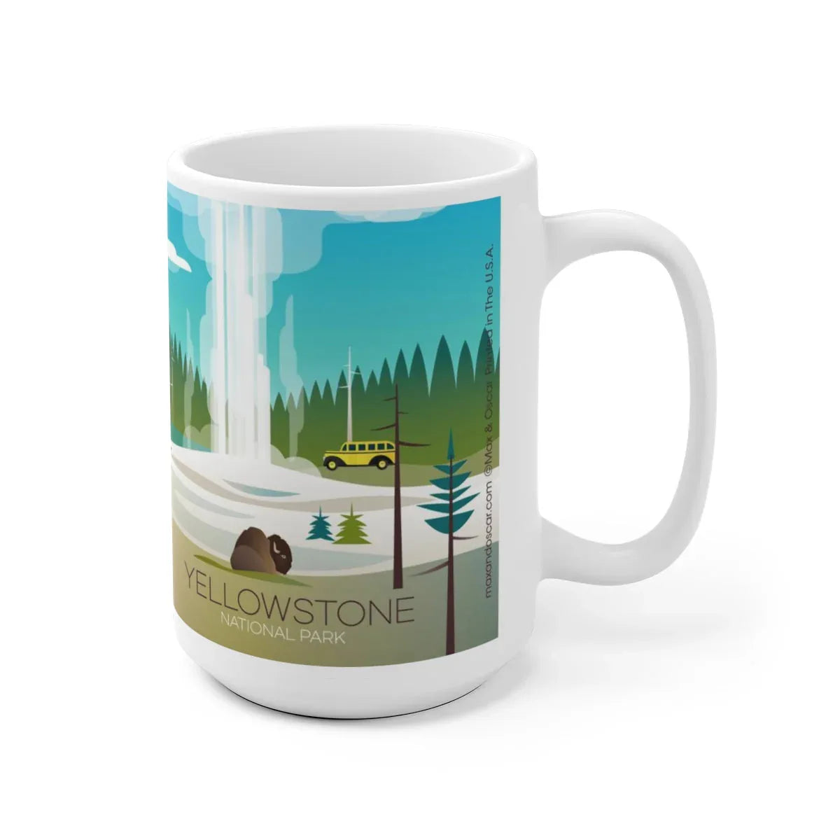 YELLOWSTONE NATIONAL PARK OLD FAITHFUL 11 OZ OR 15 OZ CERAMIC MUG - BIG FRENCHIES