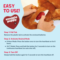 Heartbeat Dog Toy For Puppies, Real Feel Heartbeat, Calming Sleep Aid And Crate Training Comfort Toy With Heat Pack, Cre