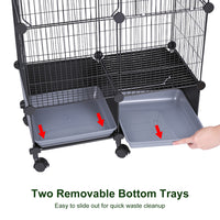1Pc 46in Bird Cage Spacious Indoor Pet Bird House With 4 Wooden Perches 2 Slide-Out Tray 2 Water Bottle Feeder Lockable 