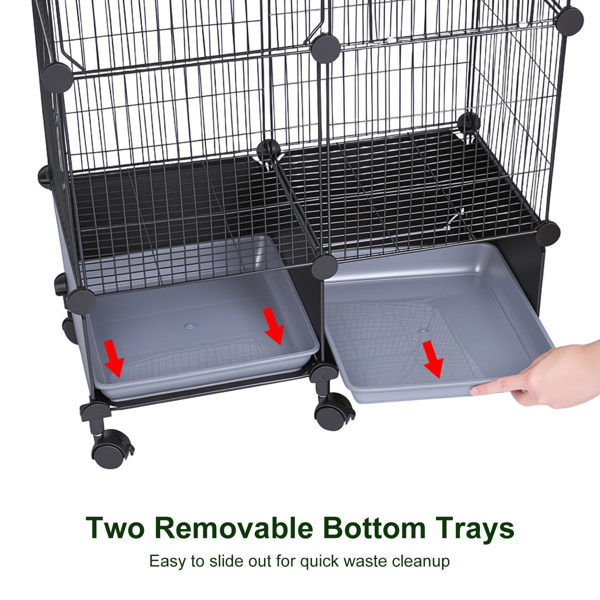1Pc 46in Bird Cage Spacious Indoor Pet Bird House With 4 Wooden Perches 2 Slide-Out Tray 2 Water Bottle Feeder Lockable 