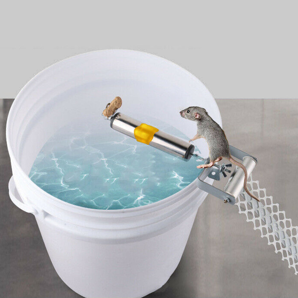 Rolling Mouse Trap With 19.69in Mesh Ramp, Humane Galvanized Metal Rat Trap, Reusable Catch Multiple Mice, Easy To Clean