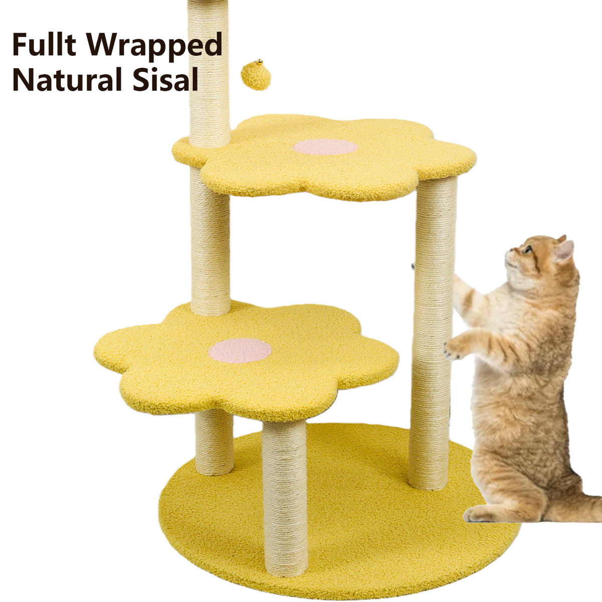 Cat Tree with Removable Cozy Perch & Scratching Posts Hanging & Toy Multi-Level Cat Furniture for Kittens/Cats to Climb,