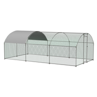 Large Chicken Coop Metal Chicken Track With Waterproof And UV Cover, Dome Shape Walk-In Fence Chicken Coop For Outdoor A
