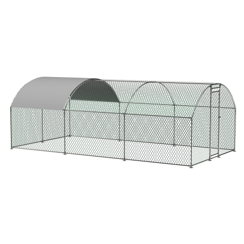 Large Chicken Coop Metal Chicken Track With Waterproof And UV Cover, Dome Shape Walk-In Fence Chicken Coop For Outdoor A