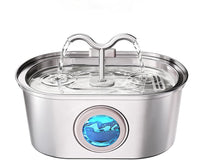 Stainless Steel Cat Water Fountain, 108oz-3.2L Pet Water Fountain For Cats Indoor, With Dual Spouts For Multiple Cats, Ultra-Quiet Automatic Dog Water Dispenser