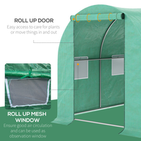 Outsunny 15x 7x 6.5 Walk-in Tunnel Hoop Greenhouse, Green House With Polyethylene PE Cover, Steel Frame, Roll-Up Zipper 