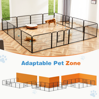 Dog Playpen Indoor Fence Height Metal Exercise Pen With Door Small Puppy-Medium-Large Dogs Animal Pet For Outdoor, Garde