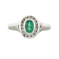 Natural .60ct Emerald Diamond Ring 10KT White Gold