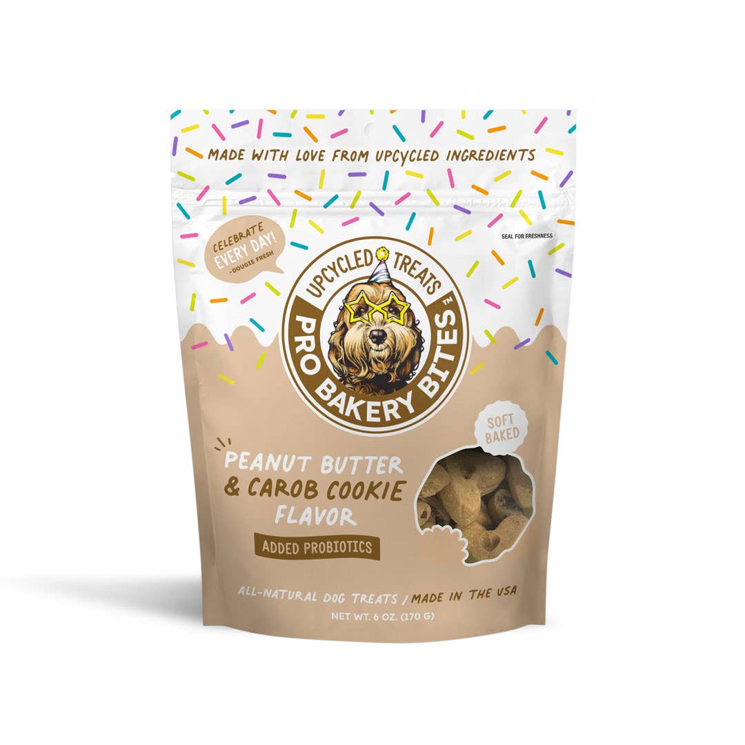 Pro Bakery Bites Peanut Butter & Carob Cookie Dog Treats, 6 oz, Pack of 24