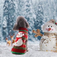 2 Patterns 4 Sizes Option-- 1Pc Pet Christmas Turtleneck Sweater Dog Cat Christmas Clothes Snowman Stripes Costume Winte