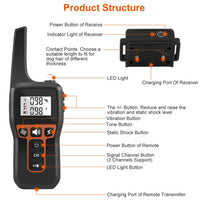 Train Collar OR Receiver Only Options - 3280FT Dog Training Collar IP67 Waterproof Pet Beep Vibration Electric Shock Col