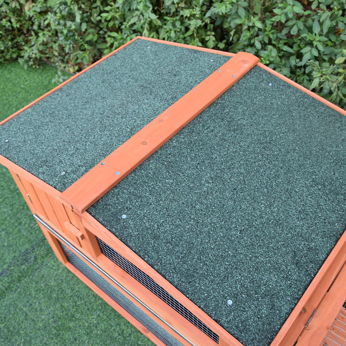 Rabbit Cage Outdoor, 62" Wooden Outdoor Rabbit Hutch, Small Animal Habitat with Detachable Run and Elevated Main House, 