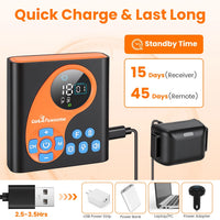 2 In 1 Wireless Dog Fence System with 1/2 Training Collars(Options) Invisible Dog Fence IP68 Waterproof with 722FT Adjus