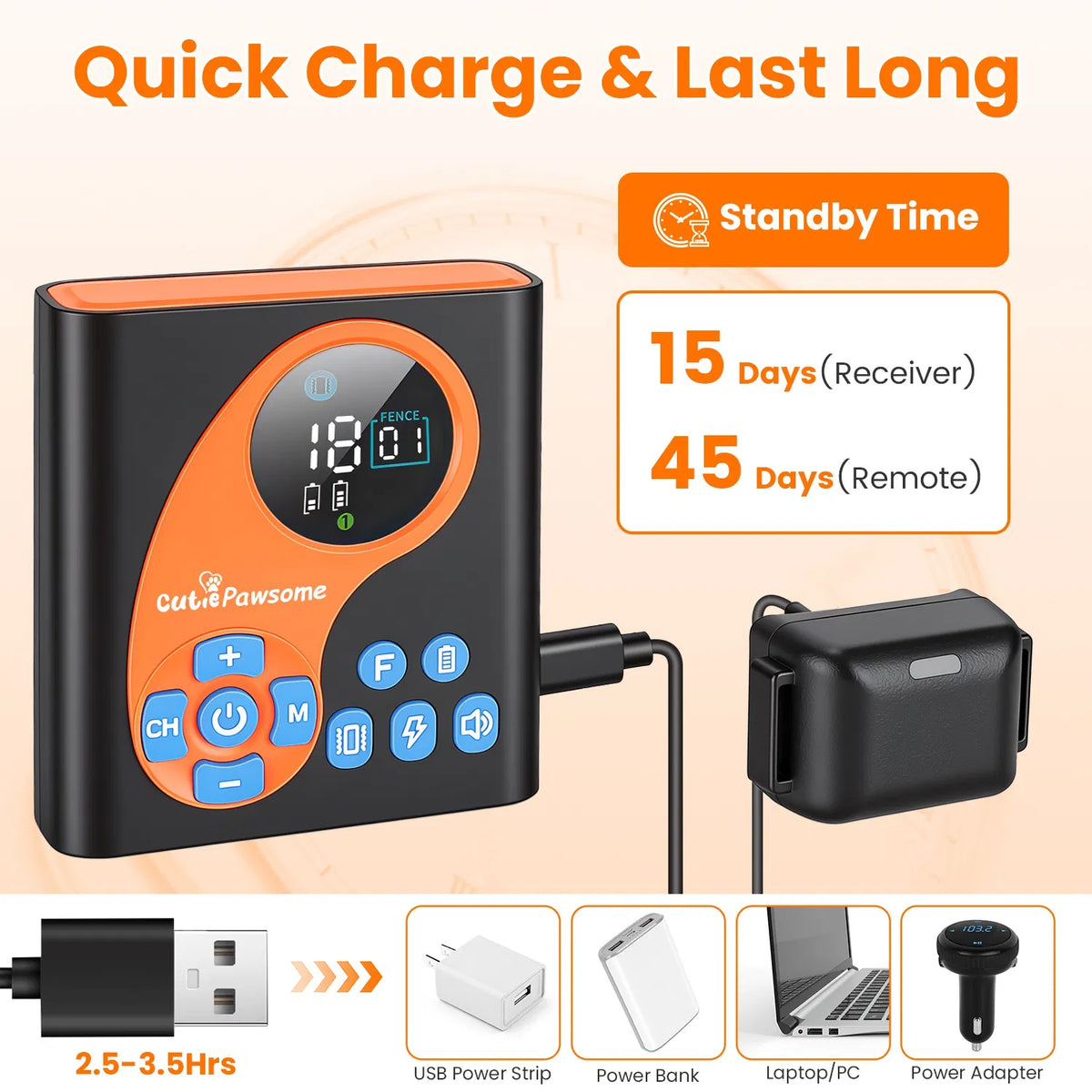 2 In 1 Wireless Dog Fence System with 1/2 Training Collars(Options) Invisible Dog Fence IP68 Waterproof with 722FT Adjus