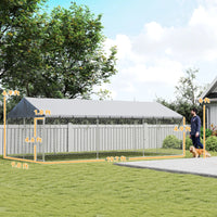 Heavy Duty Outdoor Dog Kennel With Waterproof Roof, 2 Secure Latches, Chain Link Dog Run For Backyard, 20' X 10' X 7'For