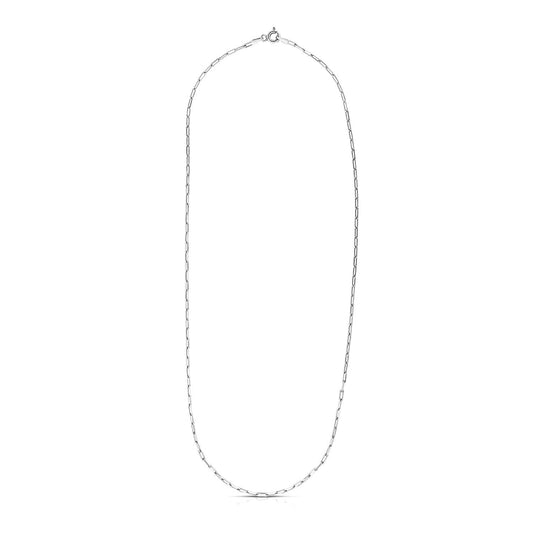 Sterling Silver Rhodium Plated Paperclip Chain (1.8 mm)