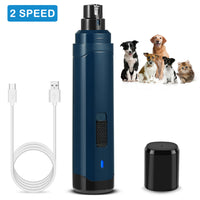 1Pc Dog Nail Grinder 2 Speeds Quiet USB Rechargeable Pet Nail Grinder Professional Pet Nail Trimmer Cordless Paws Groomi