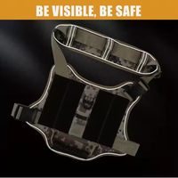 USLOCAL Tactical Service Dog Harness With Control Handle No Pulling Adjustable Reflective Pet Vest Harness Easy Walking 