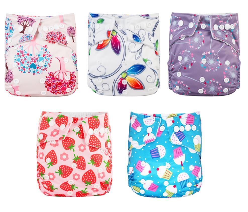 Modern Luxury Printed Baby Nappy 5pcs/Lot Washable Diapers Good Quality Pocket Diaper For Kids - BIG FRENCHIES