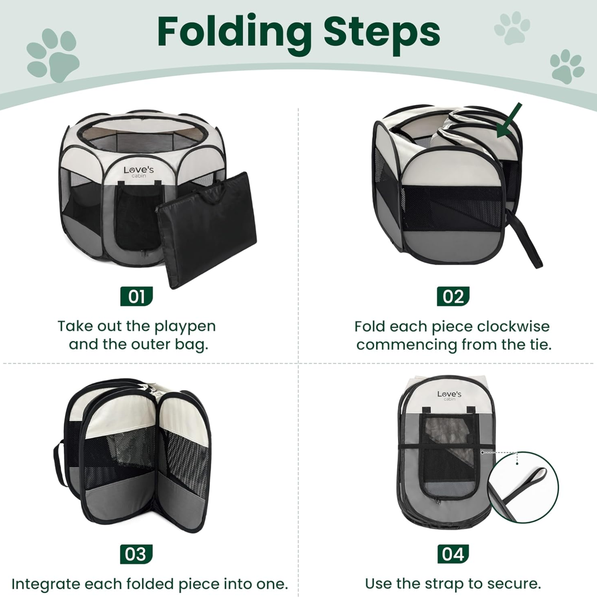 Pet Puppy Dog Playpen, Small Dog Tent Crates Cage Indoor Outdoor, Portable Playpen For Cat, Foldable Dog Kennel Playpen 