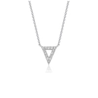 Diamond Inverted Triangle Pendant in 14k White Gold