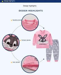 Cotton Pajama Set for Kids 0-5 Years with Cartoon Design - # BAAA81810020