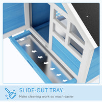 48" Wooden Rabbit Hutch Bunny Cage with Waterproof Asphalt Roof, Fun Outdoor Run, Removable Tray and Ramp, for Rabbits, 