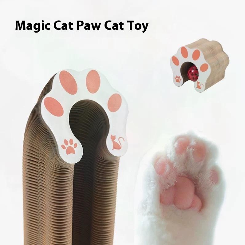 One-piece Cat Scratching Post, Accordion-style Folding Design, Wood Grain, Anti-scratch, Wear-resistant, Interactive Cat