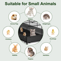 47x24x12" Guinea Pig Cage Small Animal Playpen DIY Metal Pet Enclosure with 20 Panels Waterproof Floor Mat for Hedgehogs