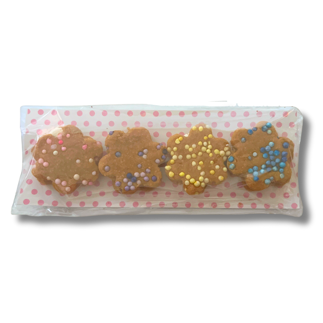 Pup Pawtisserie Mini Flower Sandwich Cookies Dog Treats, 4 Count, Pack of 20