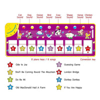Music Carpets Piano Mats Music Touch Play Keyboard with 8 Demo Songs Baby Animals Educational Toy for Kids - BIG FRENCHIES
