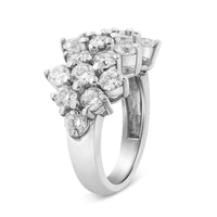 14K White Gold 4.0 Cttw Diamond Multi Row Scatter Band Ring (I-J Color, I1-I2 Clarity) - Size 7