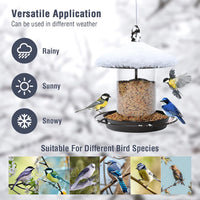 Metal Roof Bird Feeder - Chew Proof for Outdoor Hanging Wild Bird Seeds. Bronze