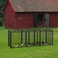 Dog Playpen Indoor 32 inch 8 Panels Metal Dog Pen Pet Dog Fence Outdoor Exercise Pen with Doors, Heavy Duty Dog Fence Pu