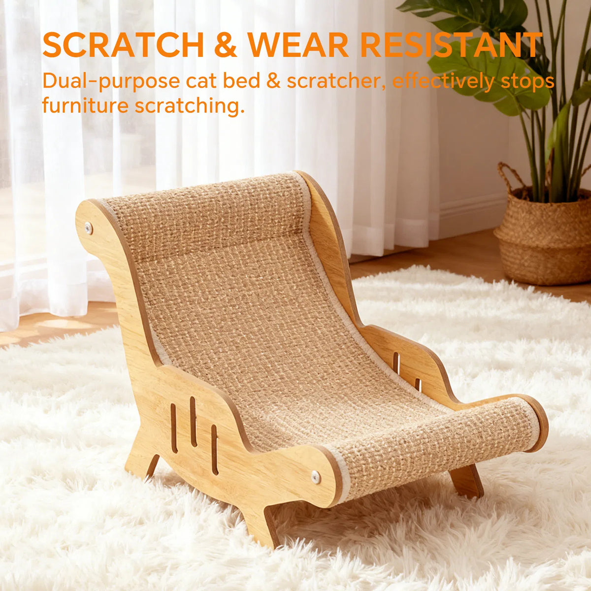 C-type all inclusive sisal cat lounge chair - integrated aesthetic, a natural decompression and relaxation place for cat