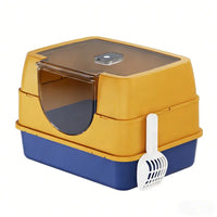 Galaxy Enclosed Orange Cat Litter Box, Sealed To Prevent Odors And Sanding, Stable And Durable, Suitable For Pet Familie