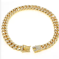 US LOCAL STOCK Hiphoppet Beautiful Hot Sale Luxury Alloy Dog Chain Sparkling Diamond Secure Metal Chain Choker For Dogs 