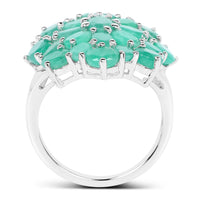 5.88 Carat Genuine Emerald .925 Sterling Silver Ring