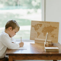 Wooden World Map Engraved on Wood with World's Continents - BIG FRENCHIES