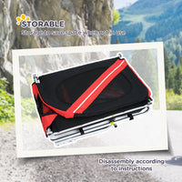 Dog Bike Trailer With Easy Folding Cart Frame, Large Wheels, 3 Entrances, Mesh Screen, For Dogs Within 44 Lbs, Red & Bla