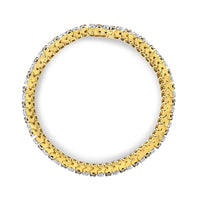 10K Yellow Gold 10-1/3 Cttw Alternating Coco Color and White Diamond 5 Row Tennis Bracelet (Brown/H-I Color, SI1-SI2 Clarity) - Size 7.25