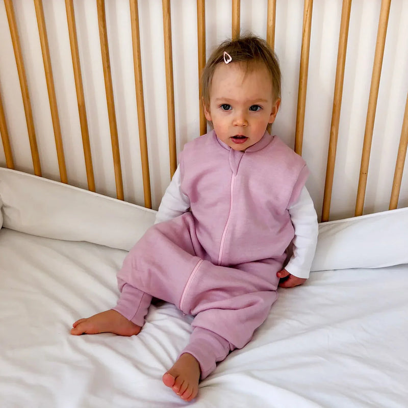 2-LAYER MERINO WOOL SLEEP SACK WITH OPEN LEGS - rose pink - BIG FRENCHIES