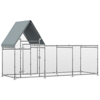 Walk In Chicken Run, Large Galvanized Chicken Coop, Hen Poultry House Cage, Rabbit Hutch Metal Enclosure with Water-Resi