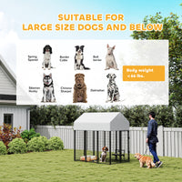 Outdoor Dog Kennel with Roof, 6 x 4 x 6 Heavy Duty Welded Wire Dog Playpen Enclosure with Escape-proof Lock